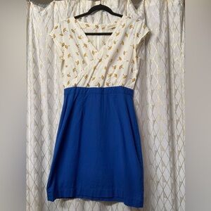 Mata Traders Umbrella Print Dress with Blue Skirt